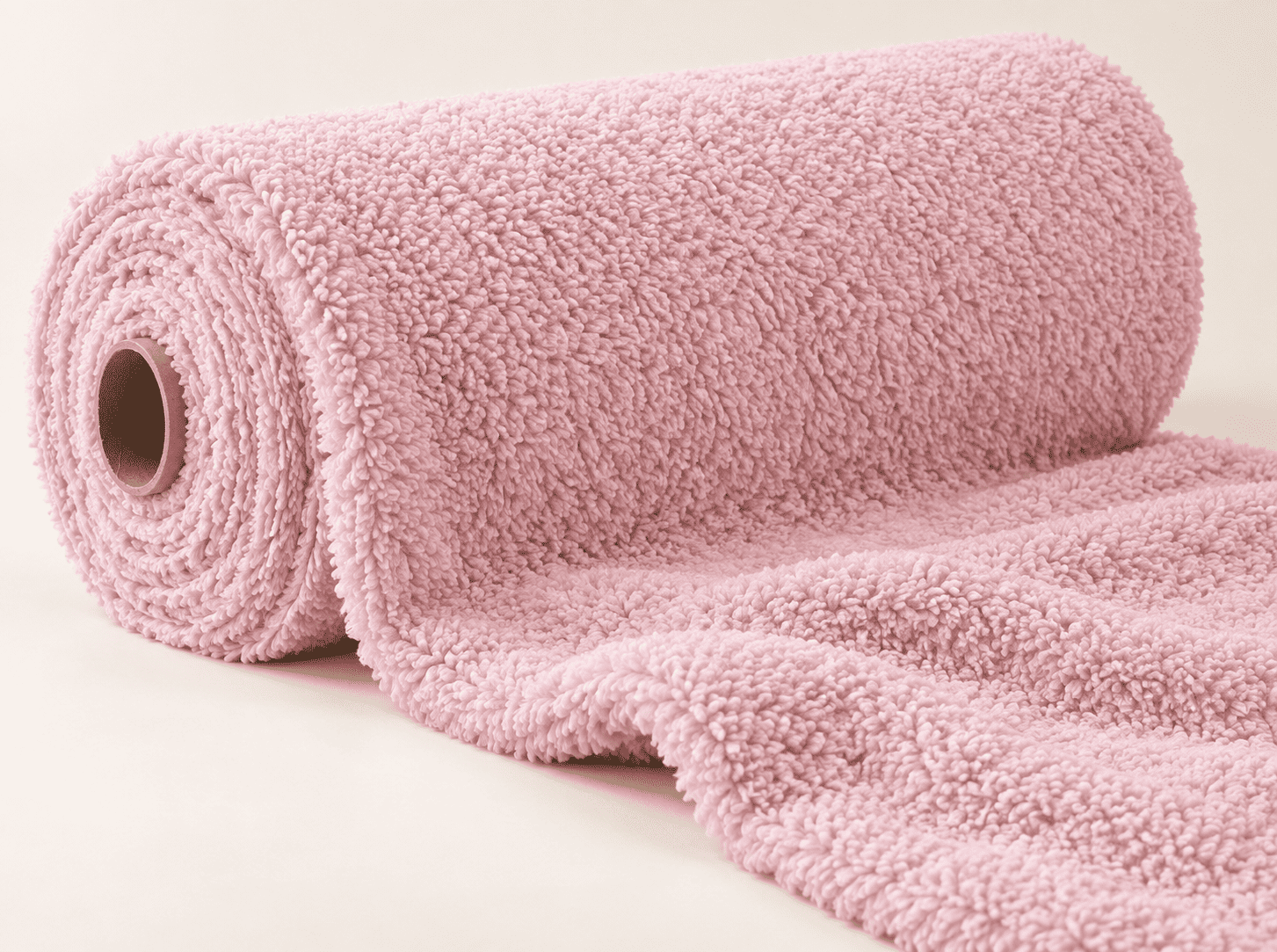 A roll of pink CloudLuxe fabric