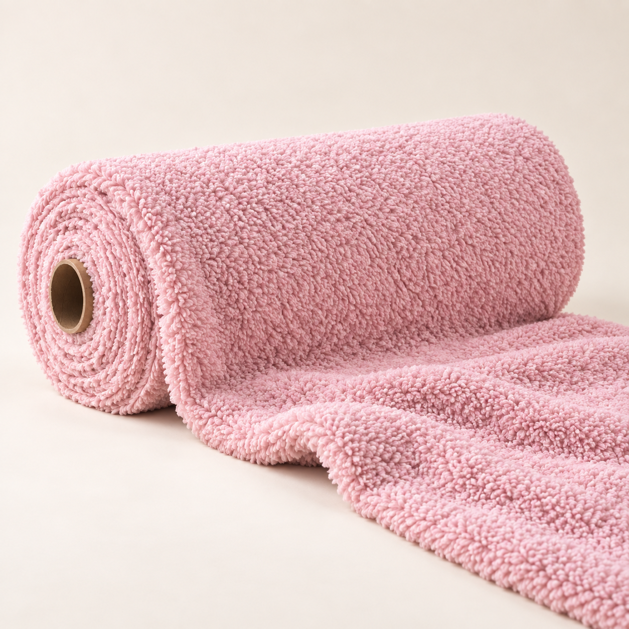 A roll of pink CloudLuxe fabric